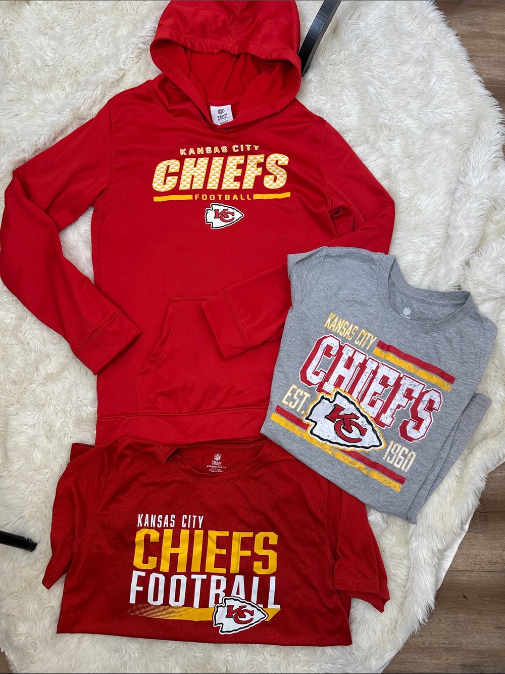 NFL Kids Kansas City Chiefs Red & Gray Hoodie and Tee Set